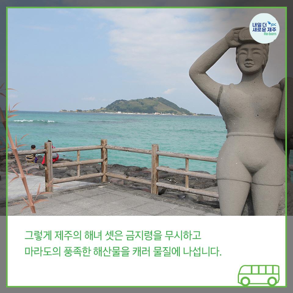 그렇게 제주의 해녀 셋은 금지령을 무시하고 마라도의 풍족한 해산물을 캐러 물질에 나섭니다.